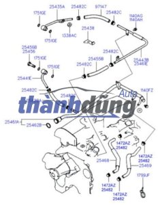 ống dẫn nước turbo, ống nước thân máy cho xe hyundai tải